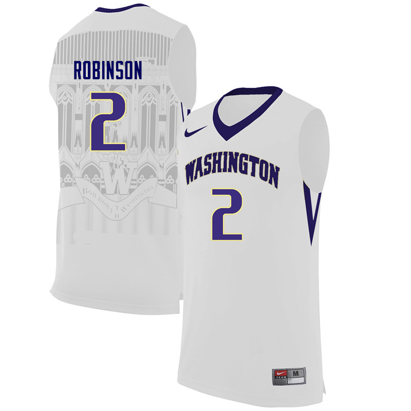 Men Washington Huskies #2 Nate Robinson College Basketball Jerseys Sale-White